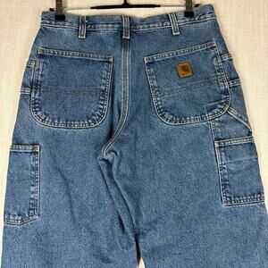 Vintage Carhartt Lined Denim Dungaree Carpenter Sz 32 Jeans